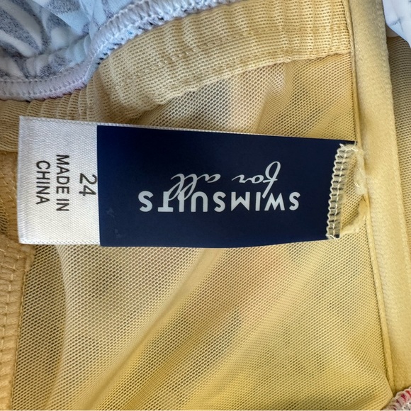 Swimsuits For All Sz 24 Tropical Floral Palms Tankini Swimsuit‎ Top V Neck Flowy - Picture 4 of 9